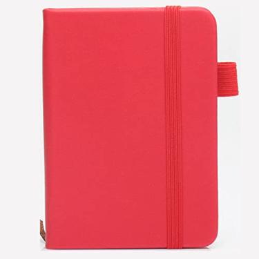 Imagem de A7 mini notebook portátil bloco de notas PU capa diário livro de palavras escrito à mão bloco de notas escritório estudante papelaria escolar, vermelho