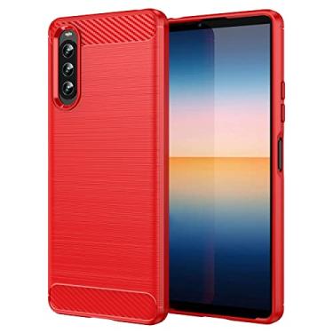 Imagem de HONGYAN Capa de telefone Para Sony Xperia 10 IV TEXTURA DE TEXTURA DE CARBONA TPU CASE TPU Capa protetora