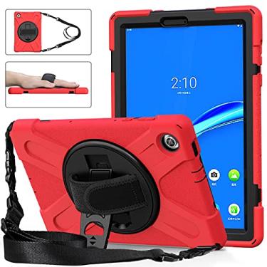 Imagem de For Lenovo Tab M10 Plus TB-X606F Shockproof Colorful Silicone + PC Protective Case with Holder & Hand Strap & Shoulder Strap