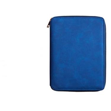 Imagem de A5 Bolsa com zíper Caderno de folhas soltas Caderno multifuncional A5 bolsa com zíper de folhas soltas planejador Agenda Bloco de notas Papelaria, Azul, 4 peças