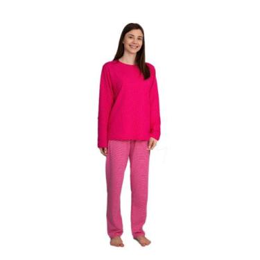 Imagem de Pijama Longo Feminino Adulto - Dupla Face Pink - Dadomile