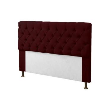 Imagem de Cabeceira Para Cama Box Casal 140cm Mirage C/ Capitonê Suede Vermelho