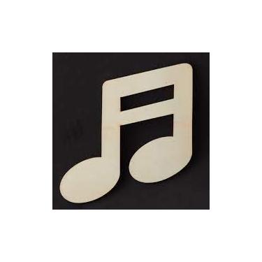 Imagem de Darice Notas musicais de madeira inacabadas, padrão decorativo de madeira, 13 x 9,5 cm, natural