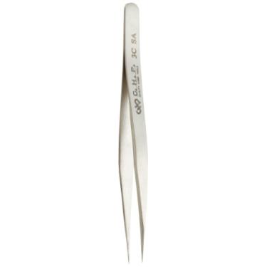 Imagem de Hakko CHP 3C-SA Stainless Steel Non-Magnetic Precision Tweezers with Very Fine Point Tips for Microelectronics Applications, 10cm - 0.6cm Length