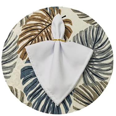 Imagem de Sousplat 6 Capas 6 Bases MDF 35 cm 6 Guardanapos e 6 Porta Guardanpos (Costela Azul Guard Branco)