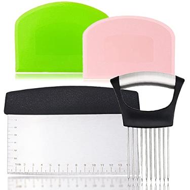 Imagem de Suporte de cebola e picador Sc, cortador multiuso de aço inoxidável BOSOIRSOU para cozinha, tigela de massa de plástico Sc cortador de pizza de pão, suporte de cebola para fatiar fatiador de batata vegetal