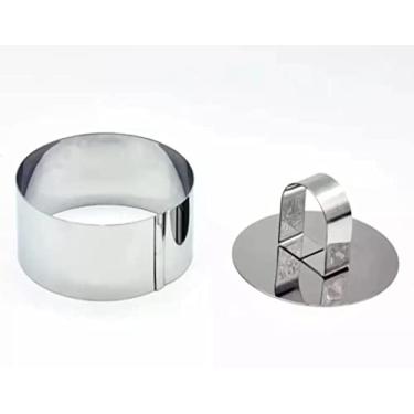 Imagem de 5 Mini Formas Modeladora Redonda Inox P/Bolo, Pavê E Pudim