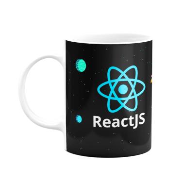Imagem de Caneca Dev ReactJS - Dark White