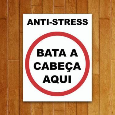 Imagem de Placa Decorativa - Anti-Stress Bata A Cabeça Aqui - Legiao Nerd