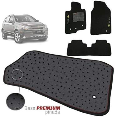 Imagem de Jogo de Tapete Carpete Pinado Compatível Com Captiva 2008 09 10 11 12 13 14 15 16 Impermeável Lavável Logo Bordado 5 Peças