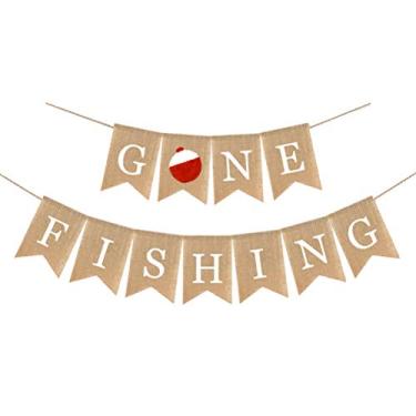 Imagem de Bandeiras de estopa Amosfun Bandeiras de pesca Bandeiras de enfeites Garlands Peixes Decorações Festa Peixe de Festa