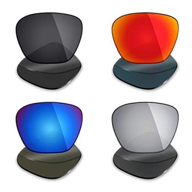 Imagem de Mryok 4 pares de lentes polarizadas de substituição para óculos de sol Bose Alto S/M - Stealth Preto/Fire Red/Ice Blue/Silver Titanium