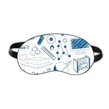 Imagem de Blue Grid Strokes Símbolo de química Sleep Eye Shield Capa para sombra noturna macia