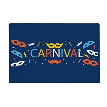 Imagem de DIYthinker Beard Head Tapete de porta de banheiro com piso antiderrapante Feliz Carnaval de Veneza