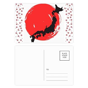 Imagem de Mapa preto abstrato Japão Natal Natal Flor Celebração Cartão postal Bênção Cartão de correio