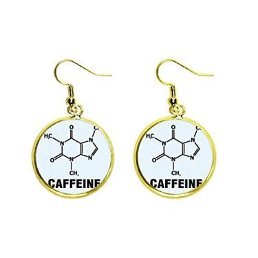 Imagem de Brinco feminino com pingente de molécula de pressão de cafeína química