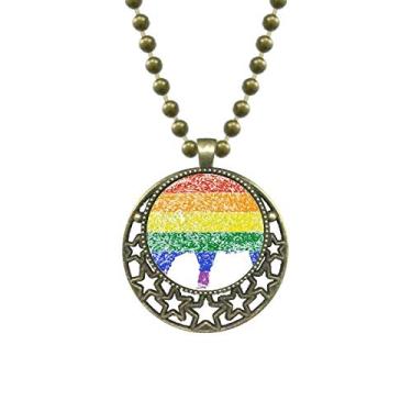 Imagem de DIYthinker Arco-íris Gay Porco LGBT Pingente Estrela Colar Lua Corrente Joias
