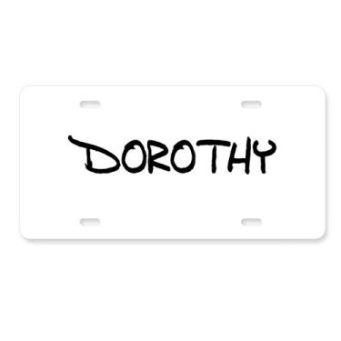 Imagem de DIYthinker Placa de licença Dorothy com caligrafia especial para decoração de carro, acessório de aço inoxidável