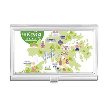 Imagem de Porta-cartões de visita China Hong Kong Map Atrations