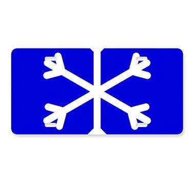 Imagem de DIYthinker Placa de aviso quadrada azul neve placa de licença decoração aço inoxidável automóvel