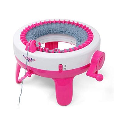 Imagem de Hongzer Máquina de tricô, tear de tecelagem inteligente, tábua de tear de tricô redondo, kit de tear de malha dupla rotativa para meia/chapéu/abóbora, kit de tear de tecelagem para adultos ou crianças