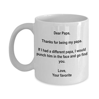Imagem de Presentes divertidos para o Dia dos Pais - Caneca de café I'd Punch Another Papa In The Face - Caneca de presente para seu filho