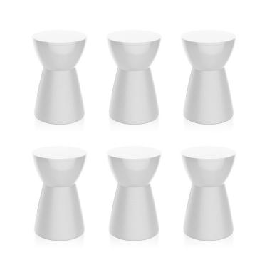 Imagem de Conjunto com 6 Bancos | Banquetas Sili Branco