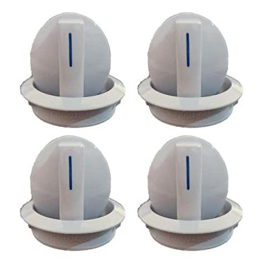 Imagem de Botão Manipulo Fogão Continental Bosch Style Branco Kit 4und