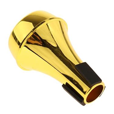 Imagem de YIJU Trompete Reto Trompete Silenciador Instrumento Musical Acessório Ferramenta Trompete Silencioso para Substituição de Acessórios, dourado