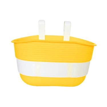 Imagem de Dynwave Cesta de bicicleta infantil Cesta de bicicleta infantil Portátil Diversos Container Panniers Transportador removível Guiador Cesta para ao, AMARELO