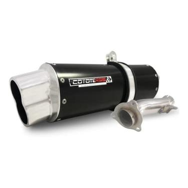 Imagem de Escape/Ponteira Coyote RS5 Boca 8 Alumínio Oval - CB 500 X ano 2020 em diante - Preto