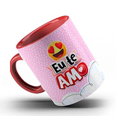 Imagem de Caneca namorados emoji eu te amo (Vermelha)