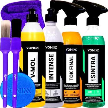 Imagem de Kit Lavagem Automotiva Completa Vonixx Cera Carnauba Tok Final V-mol Revitalizador de Plasticos intense Sintra fast