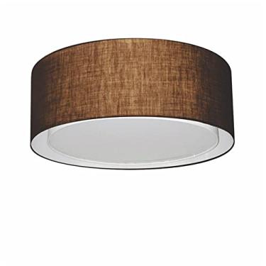 Imagem de Plafon Duplo Cilíndrico Cúpula Tecido 50x25 cm, Vivare Iluminação, Plafon3036 LC, Café, Médio
