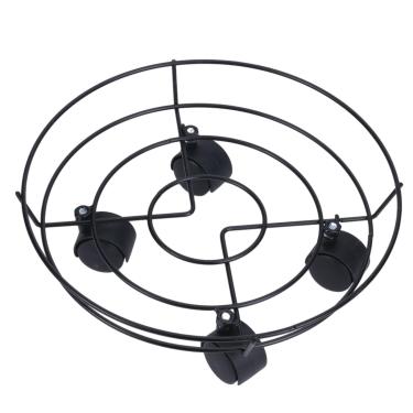 Imagem de WeiLaiKeQi Suporte redondo para vasos de flores, suporte de plantas em vaso de ferro em rolos, suporte de vaso de flores com rodízios giratórios para jardim, casa, vasos grandes, vasos grandes, 30 cm