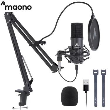 Imagem de Kit de microfone maono usb condensador profissional de podcast cardióide microfone de metal 192