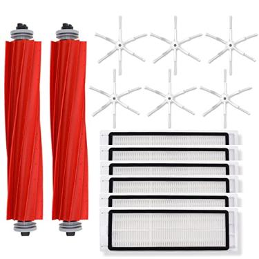 Imagem de Kit de acessórios compatível com aspirador de pó robótico Roborock P10/Q Revo peças de reposição, 2 escovas principais de borracha, 3 pares de escovas laterais, 6 filtros HEPA