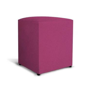Imagem de Puff Pufe Quadrado Decoração Material Sintético Cor Rosa Pink - Ecopuf