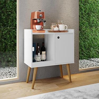 Imagem de Aparador Buffet Retrô Linus Nicho Interno Organizador Decoração Sala de Estar Hall de Entrada Cozinha Cantinho do Café - Quarteto Móveis (BRANCO)