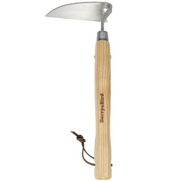 Imagem de Berry&Bird Enxada japonesa, enxada de foice de jardinagem de 30 cm, foice de capina de ângulo dobrado de aço inoxidável, enxada de capina com cabo ergonômico de madeira de freixo para capina,