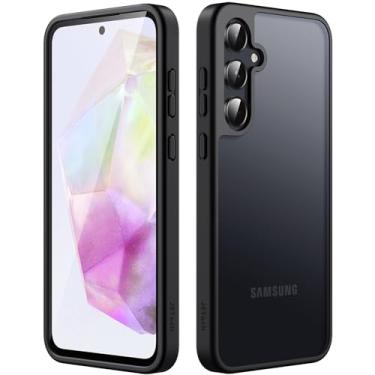 Imagem de JETech Capa Mate para Samsung Galaxy A35 5G, Case Protetora Translúcida e Fina para Telefone, Capinha Anti-Impressão Digital (Preto)