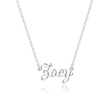 Imagem de Hidepoo Colar com nome personalizado – Colar com pingente de nome de aço inoxidável, corrente delicada com nome de letra, joias personalizadas, presentes para mulheres, Metal