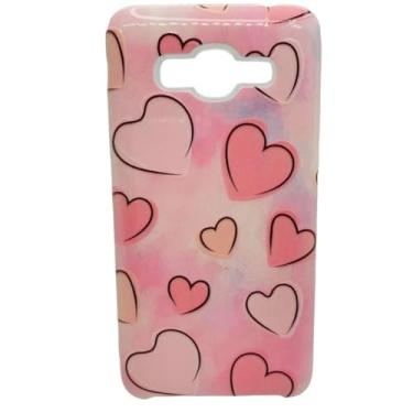 Imagem de Capa Celular Compatível com Samsung Galaxy J2 Prime SM-G532MT / Gran Prime SM-G530 Com Suport Para Dedos (Heart Rosa)