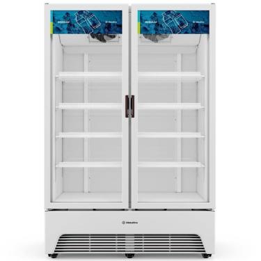 Imagem de Expositor De Bebidas Porta Dupla Vbm3al Metalfrio Expositor 1257 Litros Branco 220v