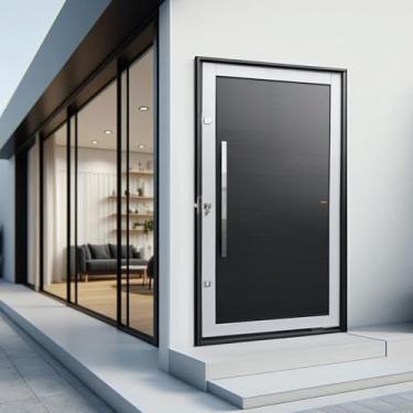 Imagem de Porta Pivotante Lambril com Puxador Lado Direito Elite 216x120 Mix Preto