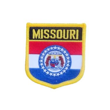 Imagem de Ruoming 1 PÇ Patch de bandeira do Missouri, bordado a ferro ou costurado, tático, militar, bandeira do estado nacional (Missouri)