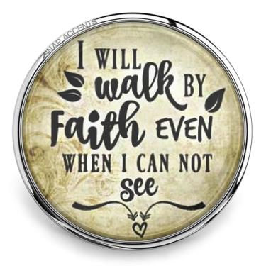 Imagem de Faith Snap Jewelry Ginger Charm Vintage 18 mm Thanksgiving Family Blessing Button serve para pulseiras, colares e chaveiros femininos (Walk by Faith), 18MM (Standard size), Vidro, Sem Pedra Preciosa