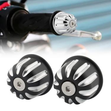 Imagem de FINMOKAL Tampas de plugue de extremidade de guidão de motocicleta compatível com Triumph Street Twin Cup Speed Bonneville T100 T120 2016-2022 Scrambler 2017-2022 (preto + prata)