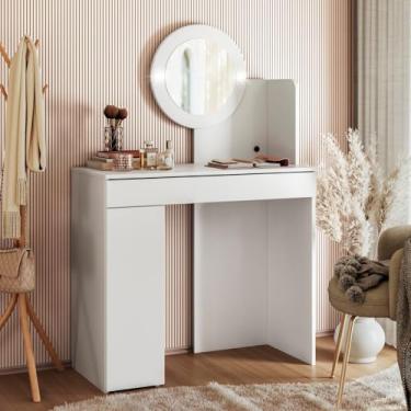 Imagem de Penteadeira Camarim 1 Gaveta Aurea Branco