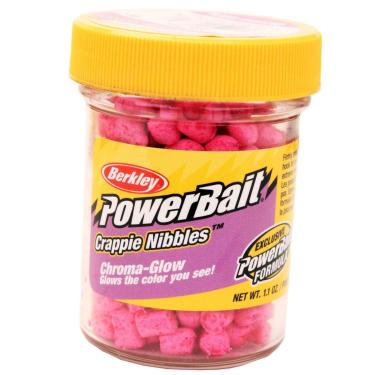 Imagem de Berkley Isca Powerbait Crappie Nibbles Dough Bait Glow Pink